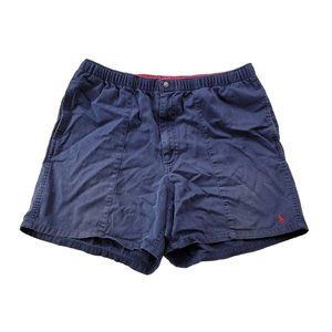 Polo Ralph Lauren Men L Navy Chino Prepster Short Elastic Waist 5.25" *read